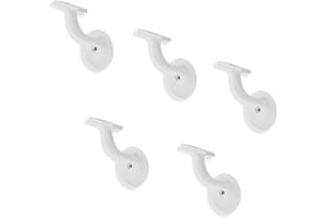 ZAUYX 5 Pack 3 Inch White Handrail Stair Brackets Stair Heavy Duty Stair Brackets Support Handrail Brackets for Stairways