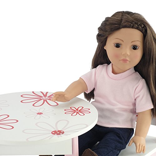 Emily Rose18 Inch Doll Kitchen Table and 2 Chair Doll Dining Furniture