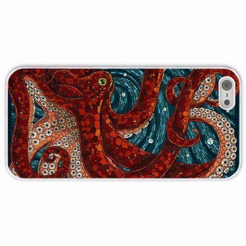 Apple iPhone 5 5S Cases Customized Gifts Octopus White Hard PC Case