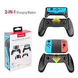 Nintendo Switch Joy Con Charging Grip, 2 in 1 JoyCon Charging Grip Dock Comfortable Game Handle with Controller Charging Dock 2 Charging Models