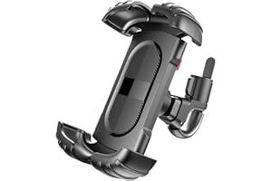 XYAJUANG Bike Handlebar Phone Holder, Motorcycle Phone Mount Motorcycle Handlebar Cell Phone Clamp, Scooter Phone Clip for iP