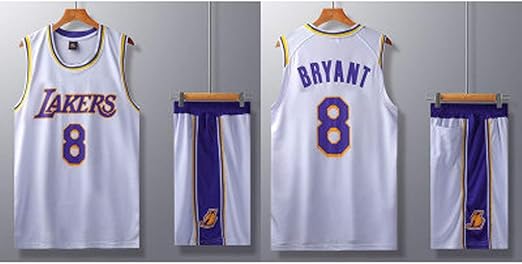 Men S Basketball Suit Los Angeles Lakers Kobe Bean Bryant 8 Jersey Basketball Uniform Color White Size Xl Amazon Ca Home Kitchen