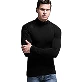 Ouruikia Men's Lightweight Thermal Shirts Modal Base Layer Turtleneck Long Sleeve Pullover Tops