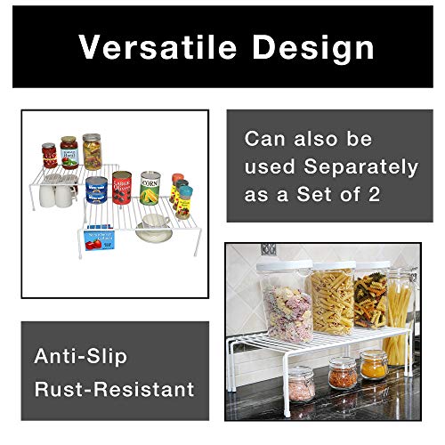 Smart Design Expandable Storage Rack Set of 6 Metal Wire Kitchen