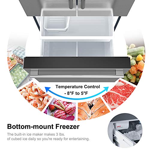 Galanz GLR16FS2K16 3 French Door Refrigerator with Bottom Freezer