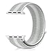Winmy Sport Loop Band Compatible with Apple Watch 42mm, Lightweight Breathable Woven Nylon Replacement Strap for iWatch Series 3 2 1 - White Stripe
