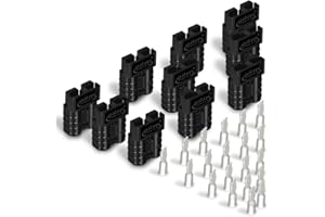 DENT-DE-LION 10Pcs Battery Connector 600V 50A 50Amp Battery Quick Connection Connector Plug for Car Van Modes Motorcycle (Black)