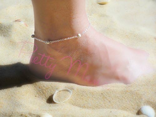 Gold Filled or Sterling Silver Anklet, Gemstone, Minimal Anklet, Beach Jewelry, Beaded Anklet, Fashion Jewelry, Handmade By Pretty Mana
