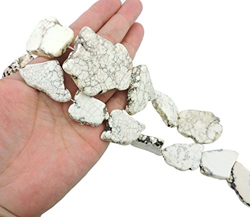COIRIS 10pcs Natural White Turquoise Gemstone Big Irregular Shape Chips Stone Loose Beads For Jewelry Making (ZS-1133-L)