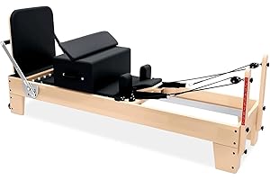 ADDBIG Professional Pilates Reformer Machine with Jumpboard, Reformer Box & Foot Straps – Studio-Grade Wood Frame Equipment for Home Workouts, Adjustable Resistance & Smooth Glide System