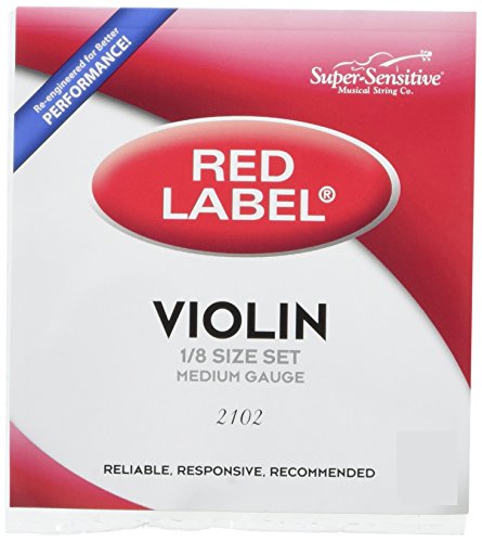 Super Sensitive Red Label 2102 Violin String Set, 1/8