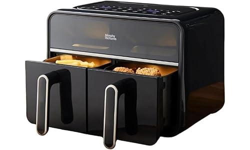 Morphy Richards Digital Dual Zone Airfryer, Compact Space Saving 7.2L, Easy View Windows, Touch Screen, Non Stick Dishwasher Safe Baskets, Healthy Oil Free & Low Fat Cooking, Black, 480020