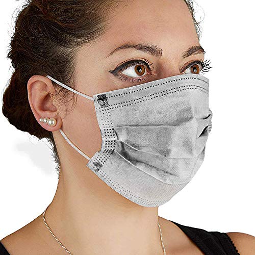 4 Layer Professional Medical Disposable Earloop Face Masks for Dust, Germ and Virus Protection and Personal Health (50 Masks)