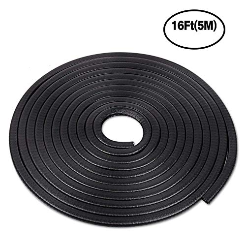 Ansite Car Door Edge Guards 16 Feet (5M) - U Shape Rubber Seal Strip Protected Lining Trim Molding for Most Car Black