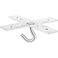 uxcell Cross Design Base Metal Ceiling Fan Fixture Mount Hook Hanger Holder