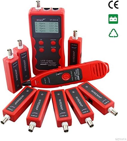 NOYAFA NF-868W English Version Lan Tester Lan Cable Tester UTP Cable length Tester For RJ45/RJ11/BNC/USB Multipurpose digital Cable Tracker for Length test/Finding