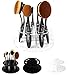 eshion 10 Holes Oval Makeup Brush Holder Drying Rack Organizer Cosmetic Shelf Tool