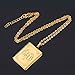 U7 Women 18K Gold Plated Photo Locket Necklace with Rolo Chain 22 Inch Rectangle Allah Pendant Muslim Jewelry