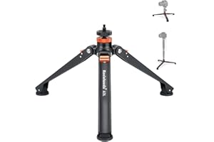 Koolehaoda Mini Tripod Base for Monopods, Aluminum Desktop Tripod with Three Feet Universal 3 Leg Support with 1/4"- 3/8" Screw Mount for DSLR Camera Monopod Unipod Photography Stick Ball Head