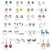 24 Pairs Multiple Hypoallergenic Earrings Set for Little Girls, Made with Stainless Steel, Kids Colorful Cute Unicorn Earrings (Color-2)
