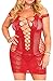 IYISS Women's Seamless Hollow Out Fishnet Chemise Standard N Plus