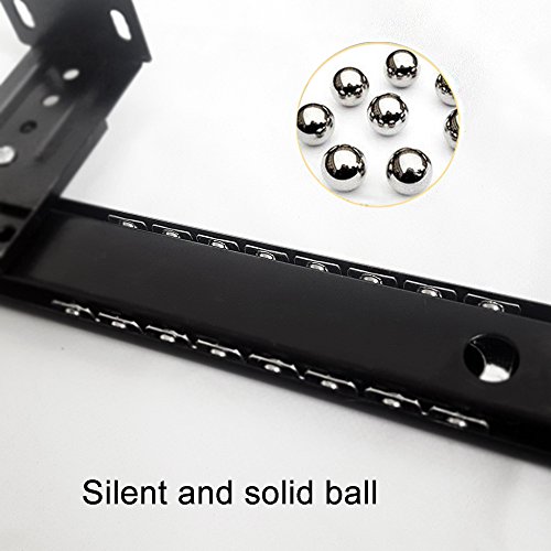 FRMSAET Cabinet Furniture Hardware Accessories 14'' Slides Metal Ball Bearing 3/4 Extension Rails Computer Underdesk Keyboard Drawer Tray with Adjustable Height Bracket and Screws. (Black)