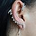 Hujinlder Retro Dragon Ear Wrap Cuff Earring Punk Rock Right Ear (Antique Silver)