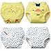 Baby Boy’s Training Pants Toddler Potty Cotton Pants Cloth Diaper 4 Packs Cute Nappy Underwear for Kids Washable 3 Layers Potty pants(Bigger than Normal Size, Suggest to order down a size) Blue