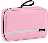 Maliton Hanging Toiletry Bag Pink 4 Layers Foldable Large Capacity 25x18x10cm