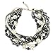 JNF Multi Strand Pearl Necklace for Women Bridal Wedding Pearl Statement Necklace Costume Pearls Necklaces for Ladies Party (Black)