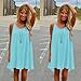 Franterd Dress Womens Spaghetti Strap Back Howllow Out Chiffon Beach Short Dress Blue