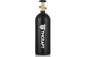 TMCRAFT 5lb CO2 Tank, High Strength Aluminum Alloy Cylinder with CGA-320 Valve, DOT Approved Cylinder for Kegerator kit and Draft Beer Dispensing (Black Glossy Coating)