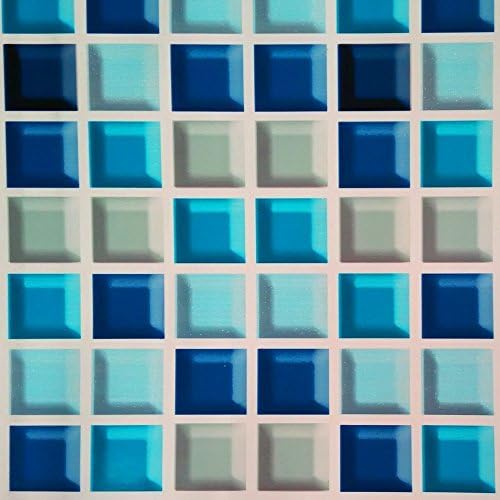 LoveFaye Royal Blue Mosaic Contact Paper Self-Adhesive Shelf Liner Countertop Sticker 17.7 Inch by 9.8 Feet