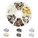 PH PandaHall 120pcs Ribbon Ends 6 Colors Belt Buckle End Tip Brass Ribbon Crimp Ends 10mm Leather Crimp Ends Pinch Crimp Clamp Cord Ends Fasteners for Belt Clip Repair Ending Jewelry Making