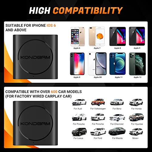 Apple Carplay Wireless Adapter for iPhone, 2022 Wireless CarPlay Dongle