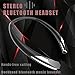 Bluetooth Headphones Sports Neckband Bluetooth Headsets Retractable Earbuds Wireless Sweatproof Bluetooth V4.1 Stereo Earphones with Noise Cancelling Mic for Iphone and Android Cellphones (Black)