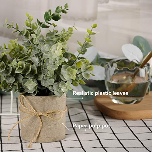 JC nateva Small Fake Plants Mini Potted Artificial Plants Indoor for Home Office Farmhouse Kitchen Bathroom Table Decor - Image 4
