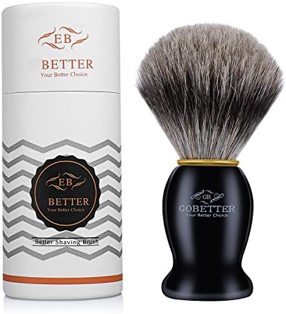 GoBetter 100% Authentic Pure Badger Hair Bristles Shaving Brush, Professional Men's Shaving Brush (Black)