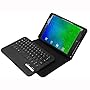 Sinvitron® Ultra-Thin Bluetooth Keyboard Portfolio Case for Samsung Galaxy Tab A 8.0 Inch Tablet - DETACHABLE Bluetooth Keyboard Stand Case / Cover for Samsung Galaxy Tab A 8.0 Inch Tablet (Black)