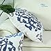 CaliTime Throw Pillow Cases Pack of 2 Cotton Vintage Compass Geometric Floral Embroidered Decorative Cushion Covers for Couch Bed Sofa Farmhouse Decoration 18 X 18 Inches Blue Gray