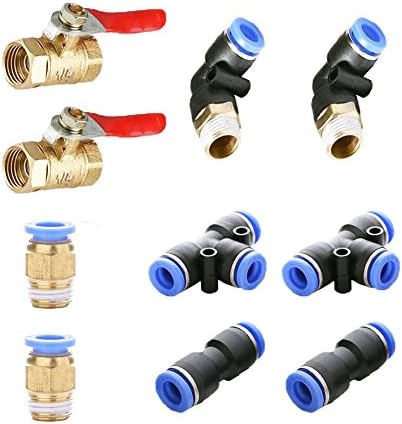 WellYU 1/4 Inch Hose Quick Connect Fittings Pneumatic Fittings Kit (10 pcs)