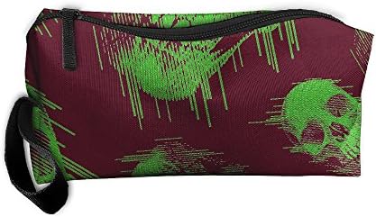 Green Neon Skull Men Women Toiletry Shaving Kit Organizers Deluxe Portable Travel Makeup Bags Cosmetic Pouch With Zipper
