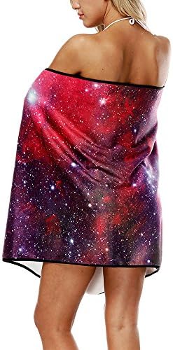 MagicQK Beach Towel Dress, 3D Print Designer Adult Women Bath Towel Skirt, Polyester Fiber, Quick Dry Superabsorbent, 64" Lengthx 26" Width, Starry Sky