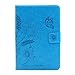Mini 2 3 Case-LittleMax Smart Embossed Leather Flower Cards Holder Case Stand Cover with Auto Wake / Sleep for Apple iPad Mini 3 / 2 / 1 [Free Stylus Pen]-#1-Blue Butterfly