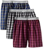 Fruit of the Loom Men's Exposed Waistband Woven Boxer - Colors May Vary, Assorted, Small(Pack of 3)