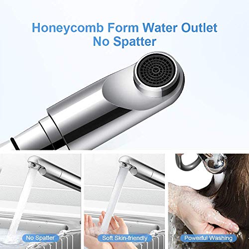 bedee Chrom Wasserhahn Küche Armatur Spültischarmatur mit Herausziehbarer Schlauchbrause, Wasserfall Einhebelmischer Kaltes und Heißes Wasser Vorhanden für Badezimmer/Küchenhahn Waschtischarmatur