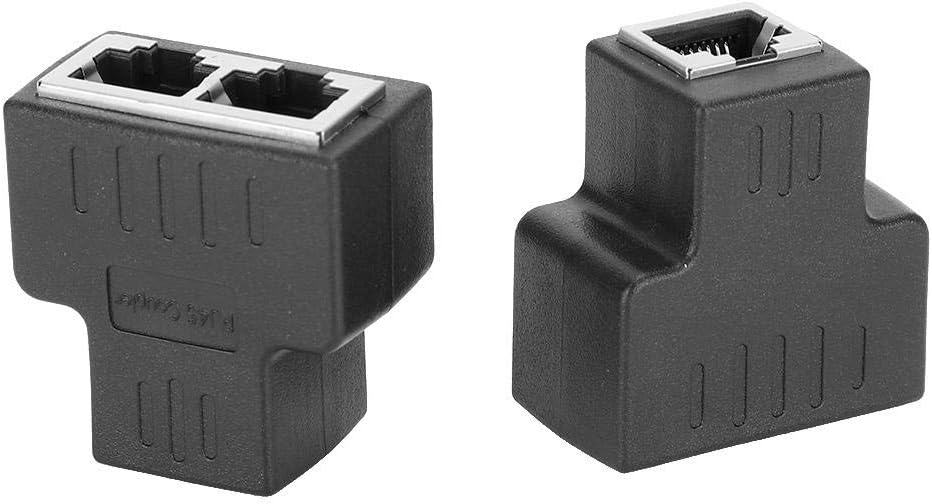 Asixxsix Ethernet Splitter Cable Extender 1-in 2-out LAN Connector for TV PC