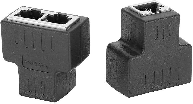 Asixxsix Ethernet Splitter Cable Extender 1-in 2-out LAN Connector for TV PC