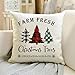 AVOIN Buffalo Plaid Christmas Trees Pillow Cover, 18 x 18 Inch Winter Holiday Cushion Case Decoration for Sofa Couch