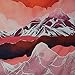 Galoker Mountains Tapestry Abstract Sunset Tapestry Red Nature Landscape Wall Hanging Tapestries for Room H51.2× W59.1inches